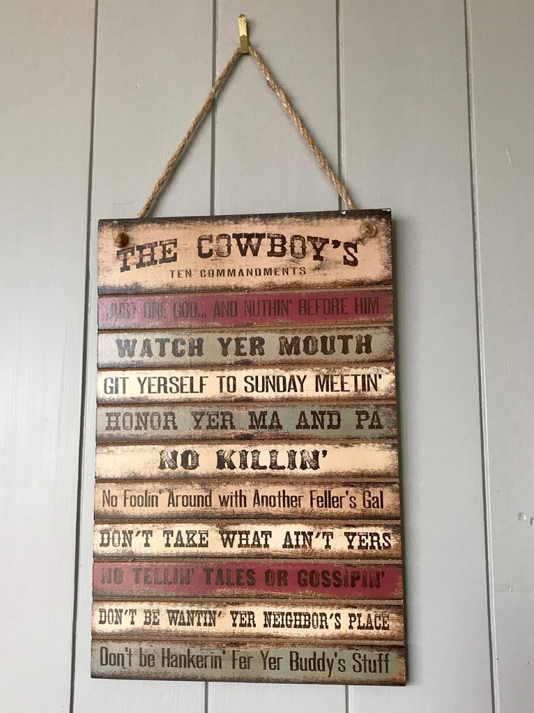 The Cowboy Ten Commandments