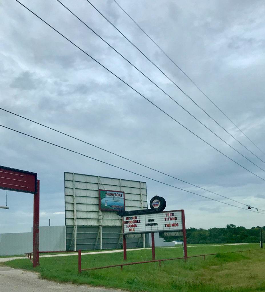 Drive in movie sign