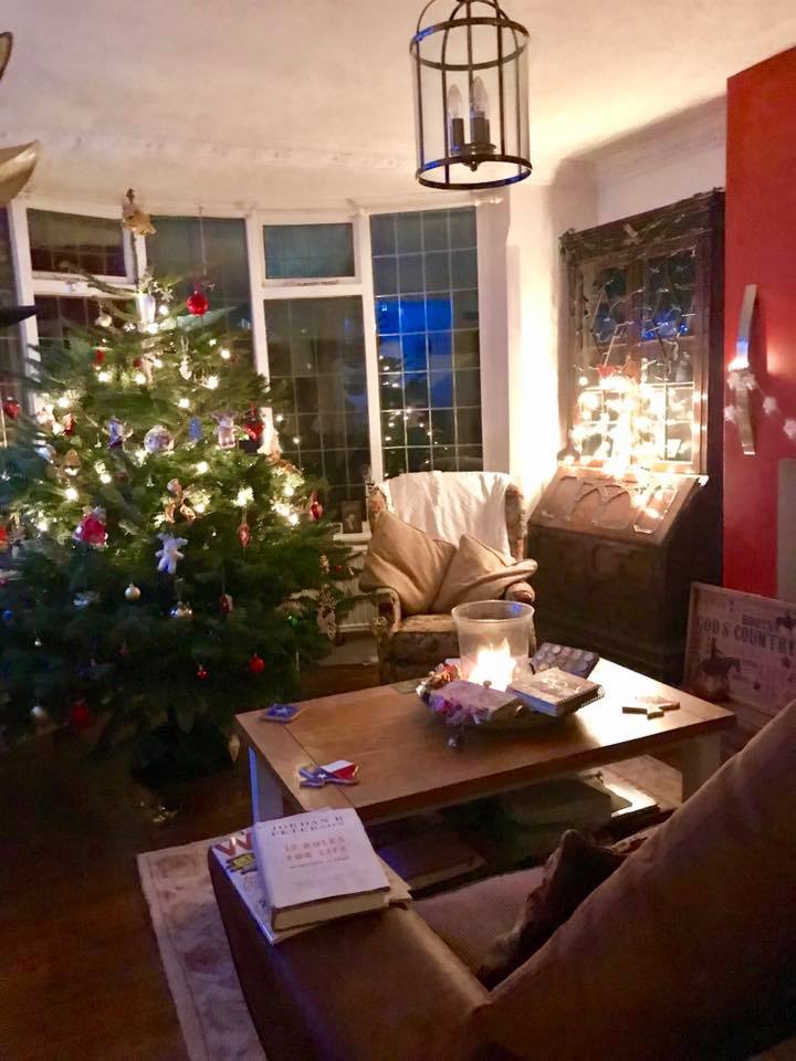Christmas tree in a sitting room