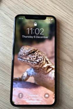 iPhone XS on table