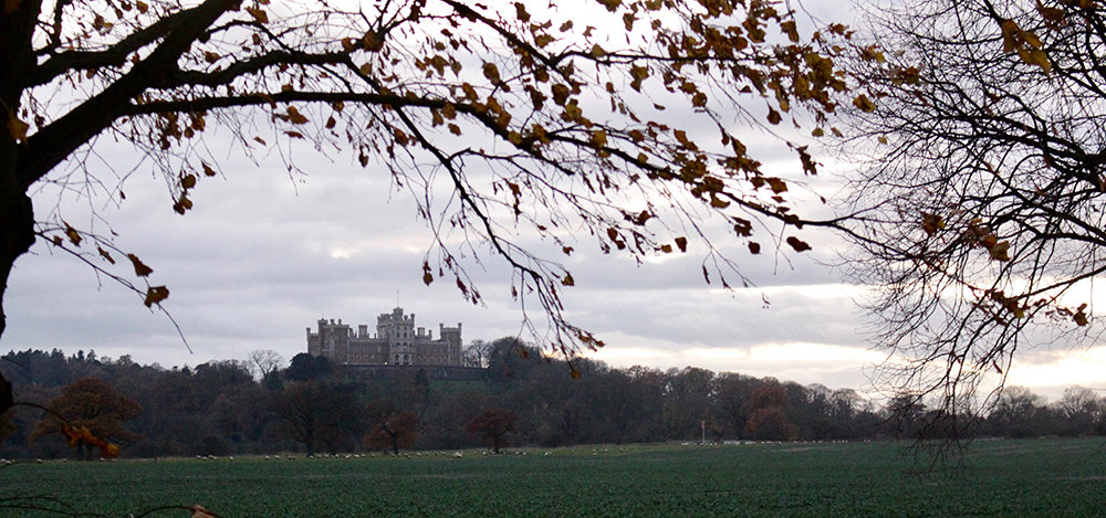 Belvoir Castle on the hill