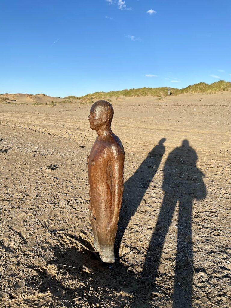 Close up of a Gormley sculpture