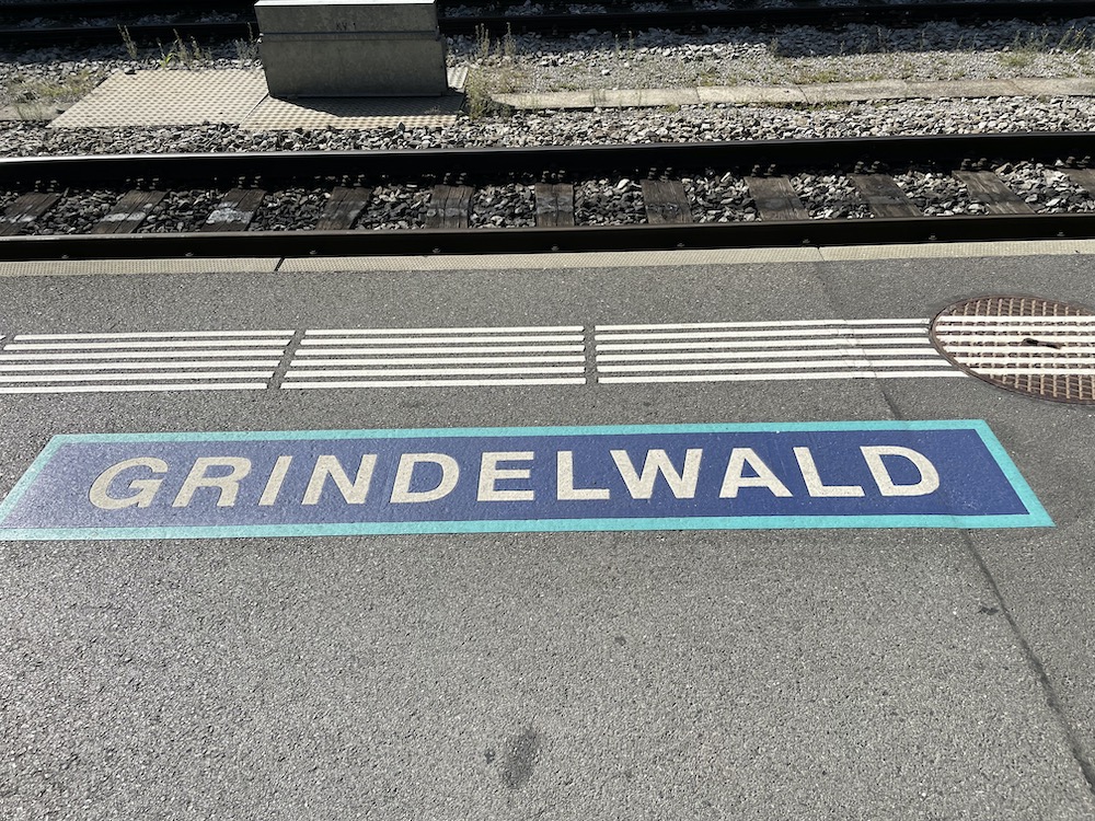 Grindelwald train platform from Interlaken