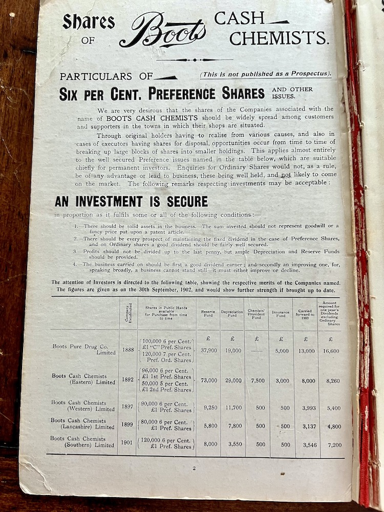 An old advert about shares and share prices in 1904