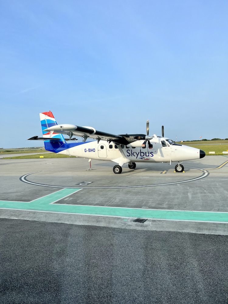 Twin Otter plane from Land's End airport to Scilly Isles