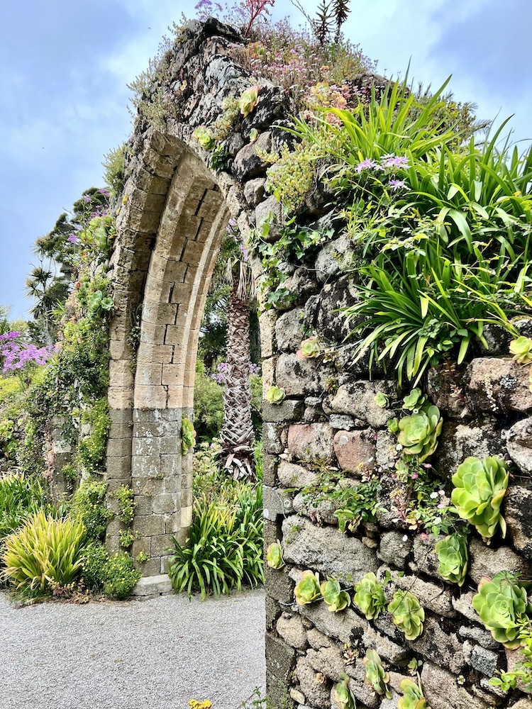 Arch and ruin at Tresco Abbey Gardens
