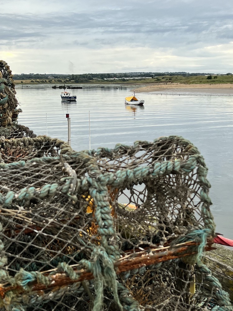 lobster baskets on the harbour