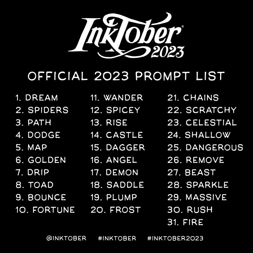 inktober prompt list