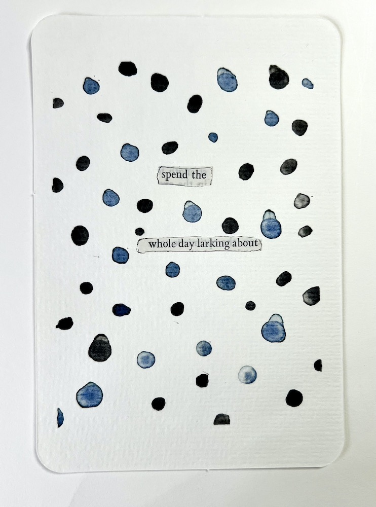 A contemporary piece of art by Jules Smith featuring raindrops and words from books
