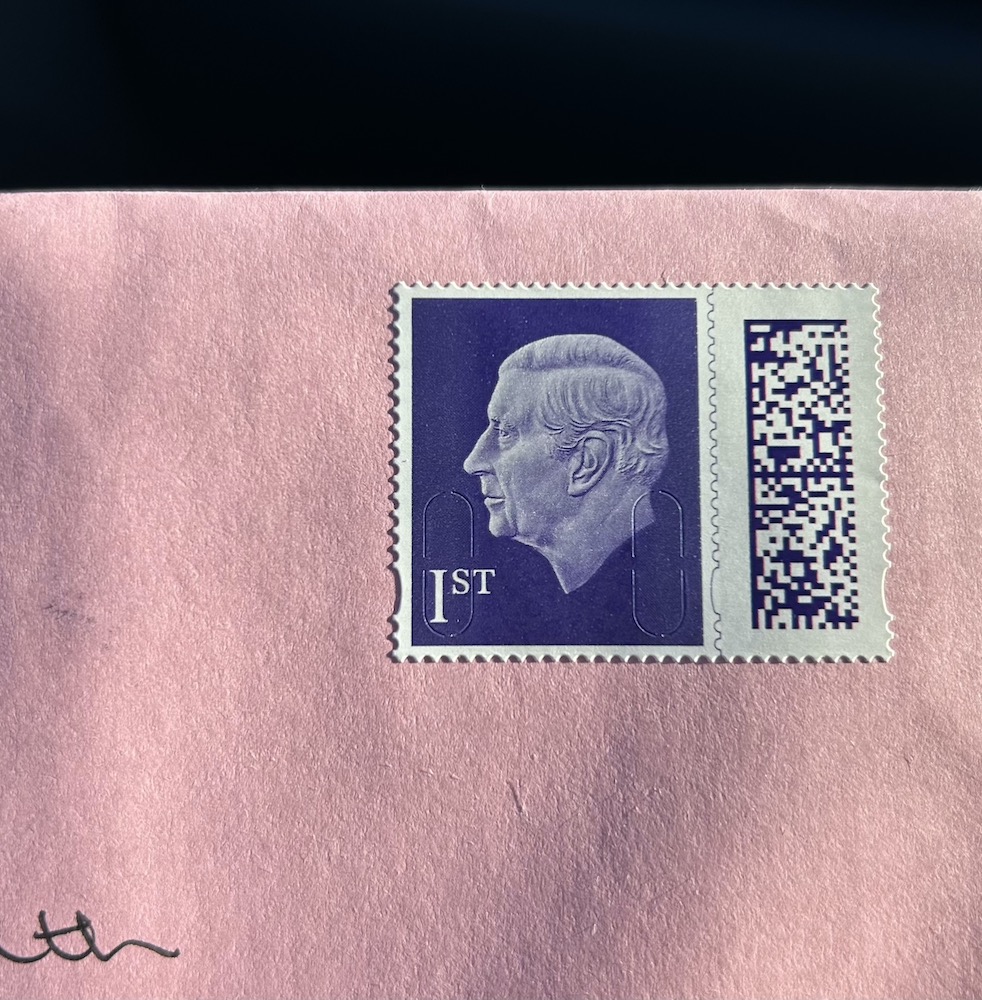 Kindg Charles III on a Royal Mail postage stamp