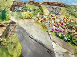 art close up of mixed media by Jules Smith UK